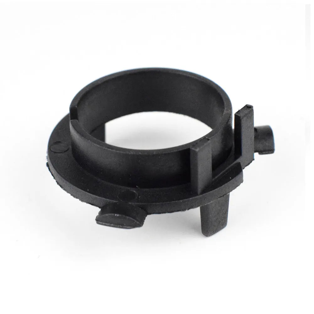 Black ABS plastic car headlight card holder showing dimensions, compatible with Nissan and Kia models.