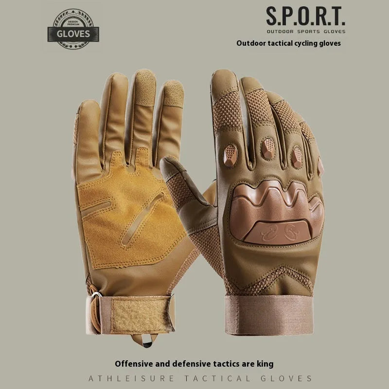 Men's black tactical training gloves with touch screen compatible fingertips