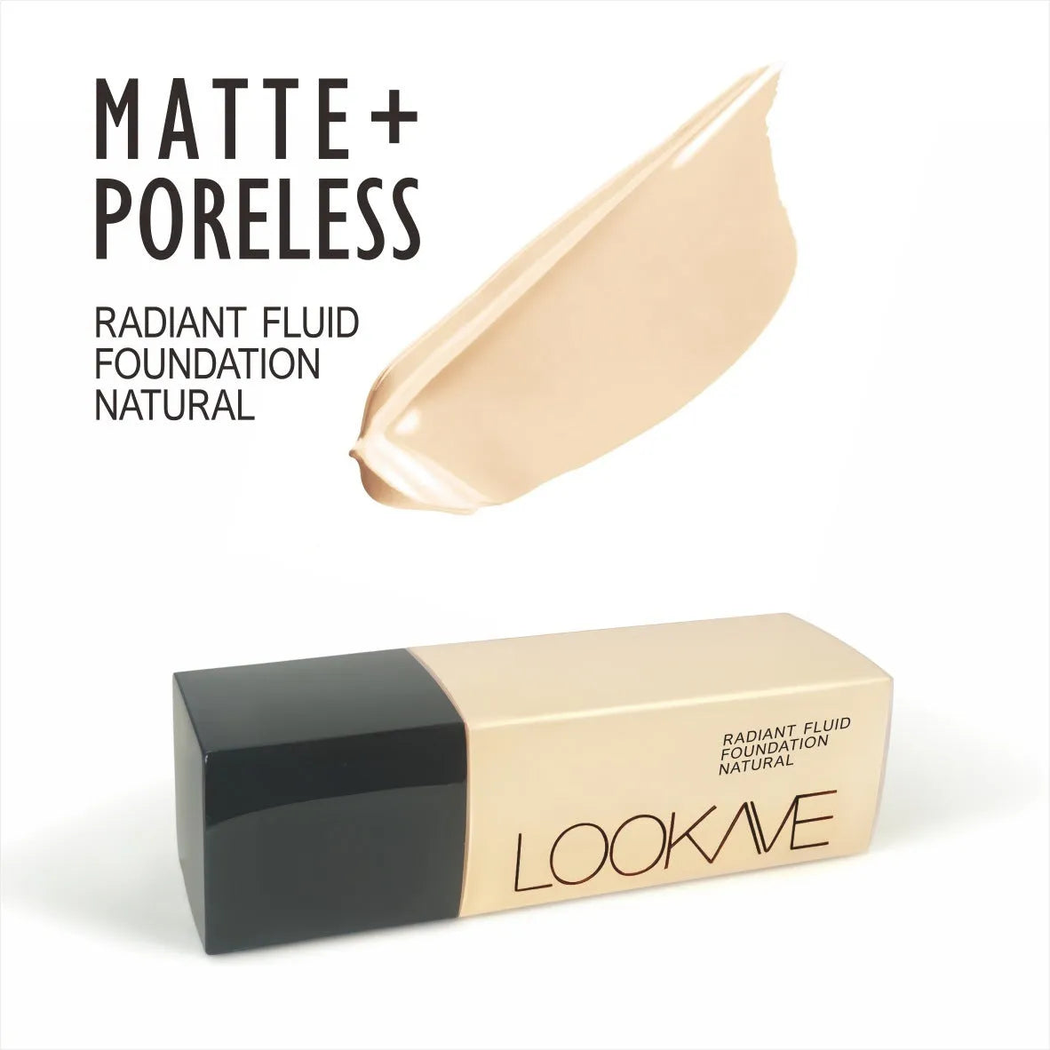LOOKAVE Matte Liquid Foundation tube in 21c size with shade options LK63C-01 to LK63C-06