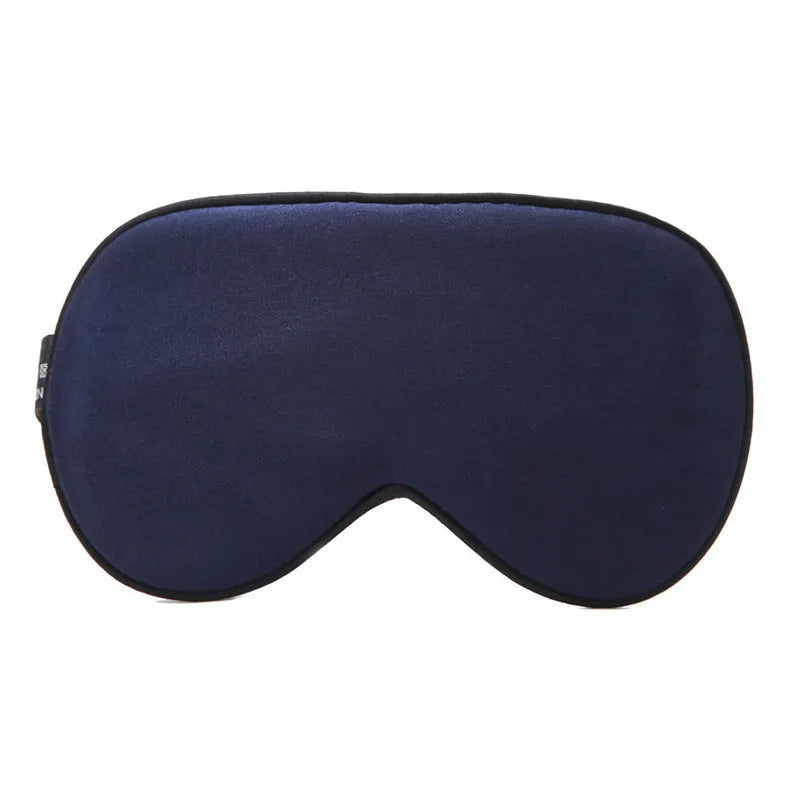 Double-sided mulberry silk sleep eye mask in a choice of 21 colours, showing embroidery detail.