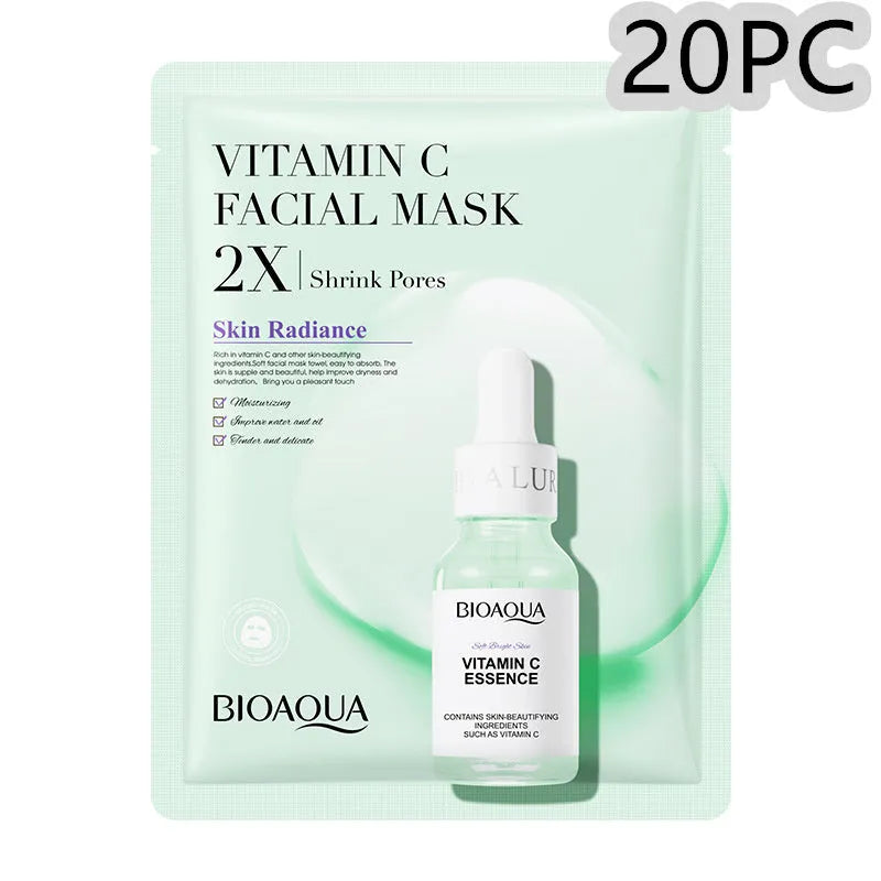 Single white collagen and hyaluronic acid facial sheet mask, 30g gel treatment.