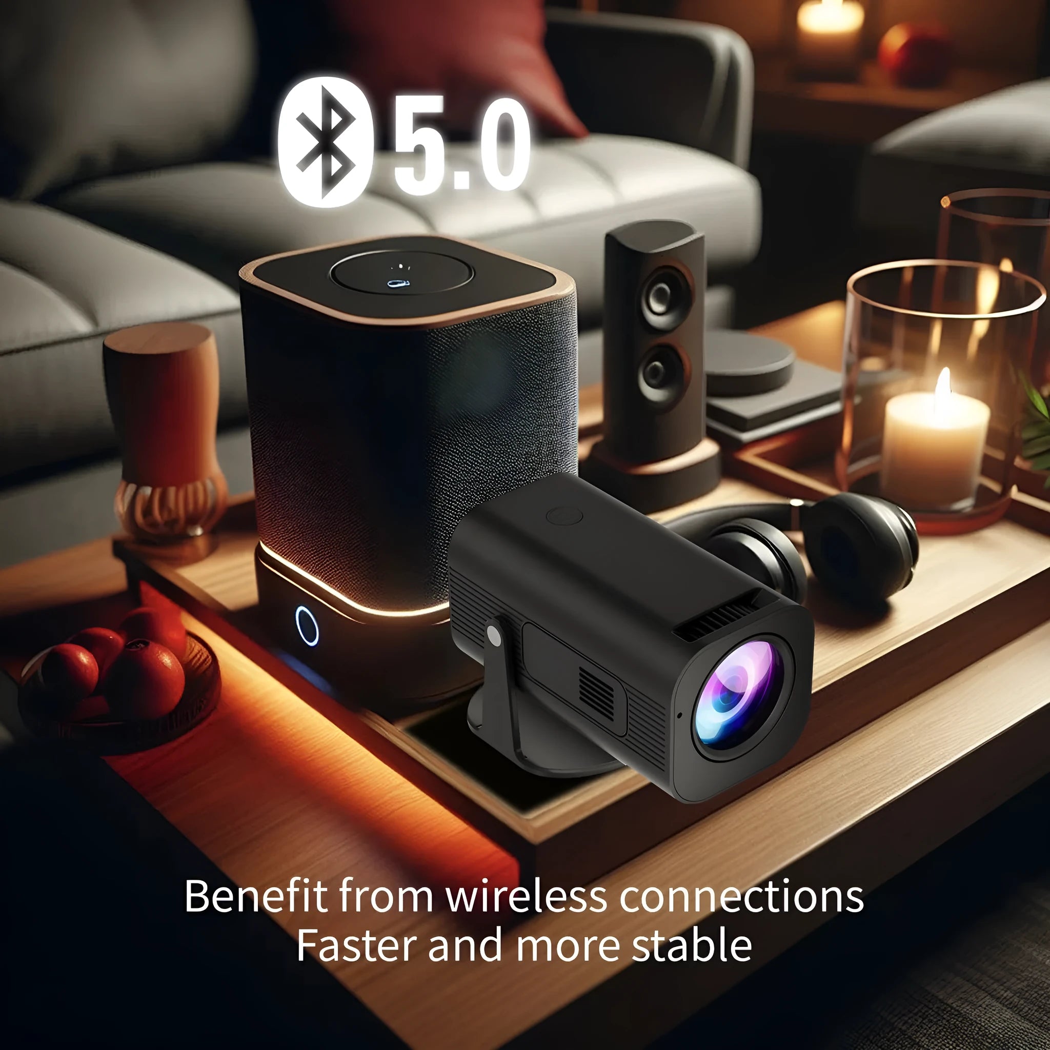 P330 mini projector in black or white with remote control and power cord