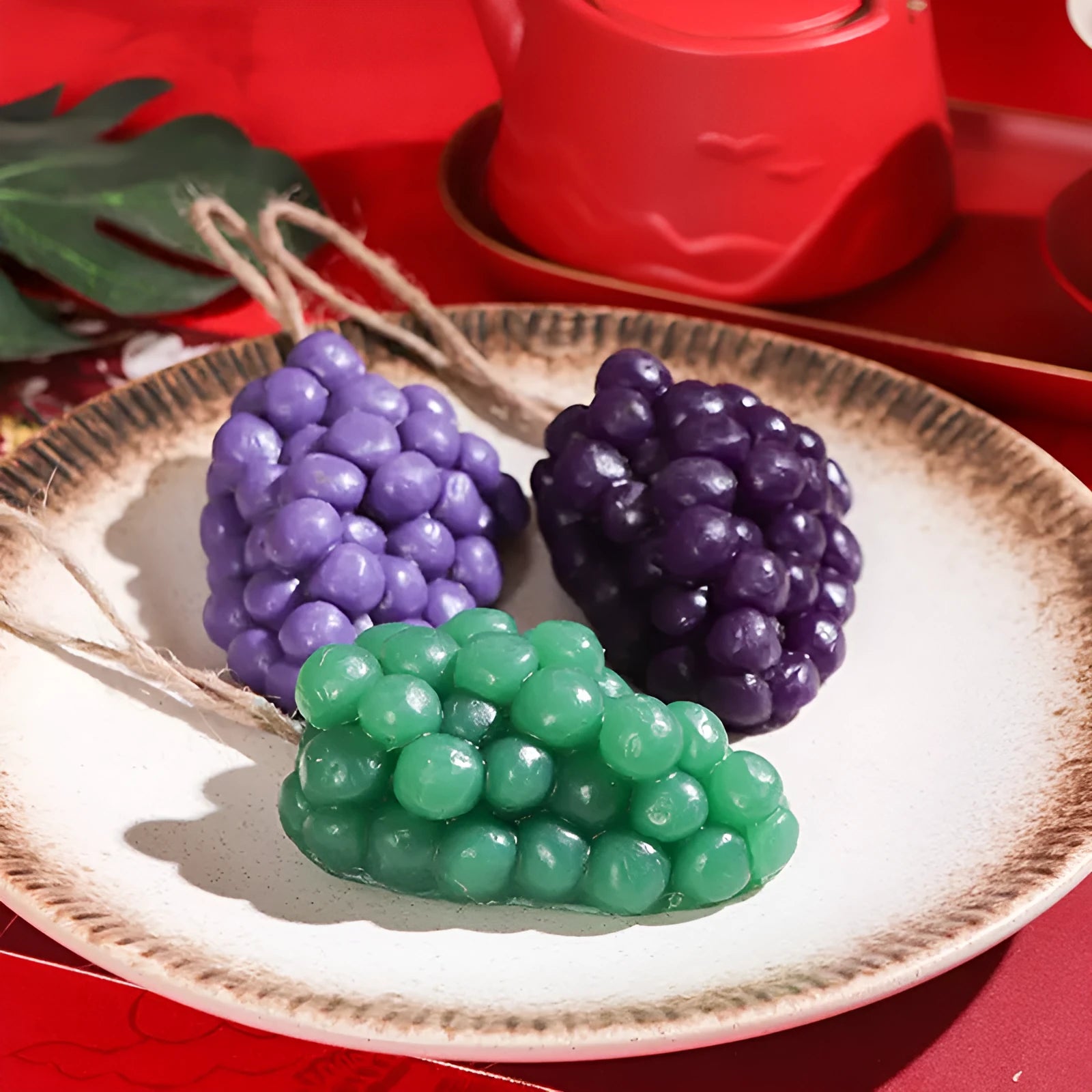 Purple and green grape cluster handmade soap bar with 80g net weight