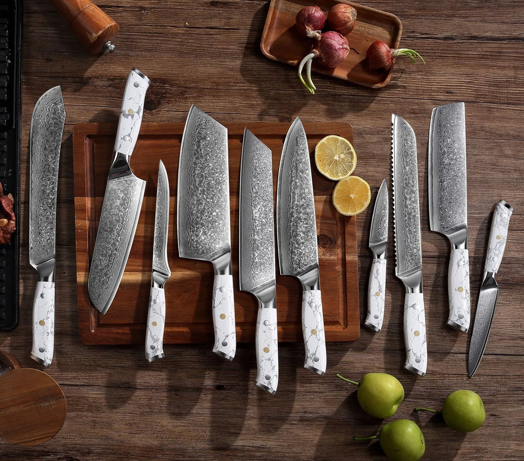 Damascus Special Combined Chef's Knife with 21cm VG10 blade and 32cm overall length