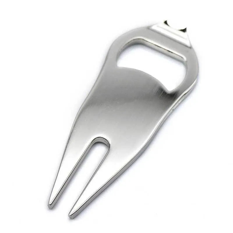 Zinc alloy golf ball yoke bottle opener tool in black, green or silver with 88x35mm dimensions