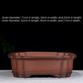 Chinese style purple clay rectangular flowerpot with antique finish, 71cm long garden planter