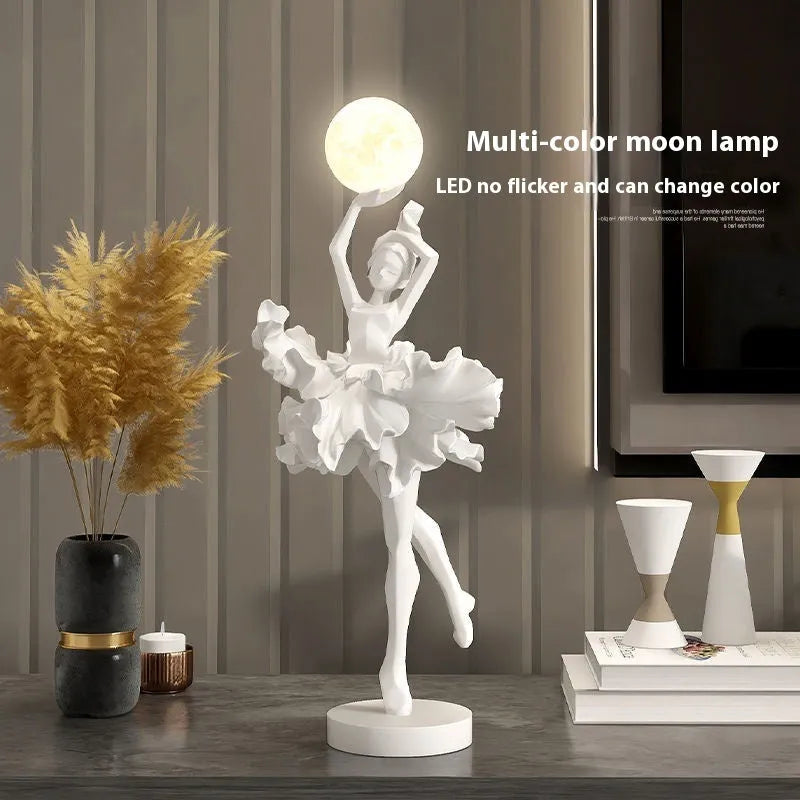 USB-charged resin night light in black gold, white, pink or light blue colour