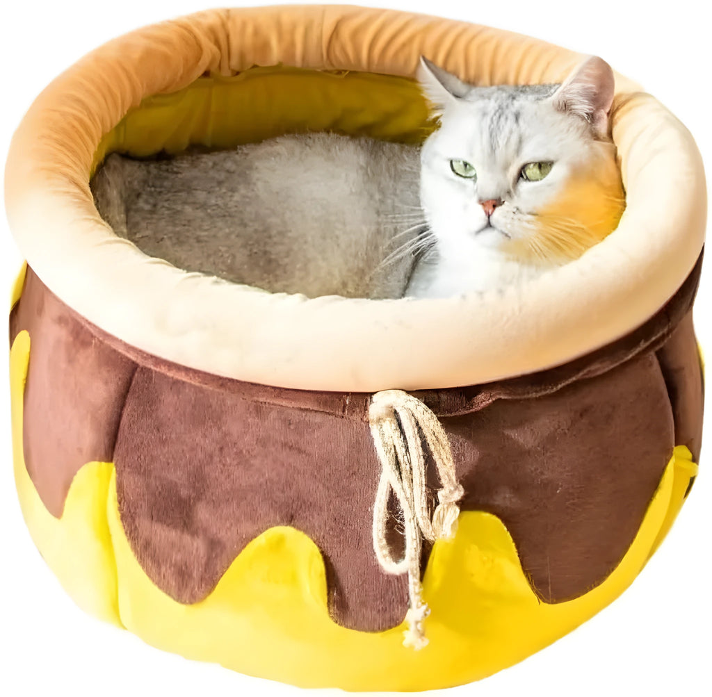 Pink honey pot shaped cat sofa bed with removable pad for small pets