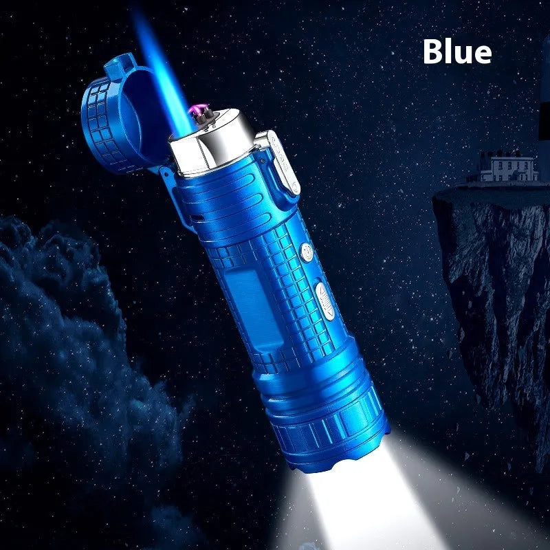 TH727 multi functional metal waterproof flashlight lighter in five colour options