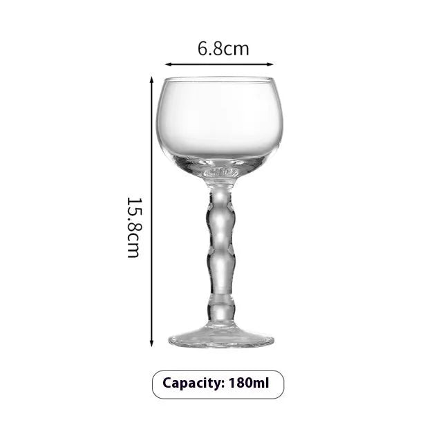 Medieval French red wine glass in glass with multiple colour finish options