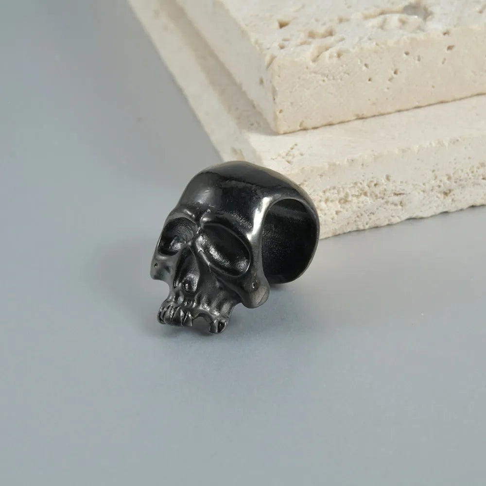 Stainless steel hollow skull Buddha geometric earrings with electroplated colour finishes