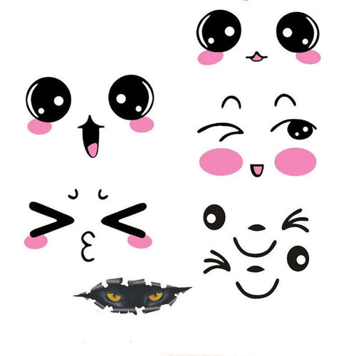 Reflective cartoon eye car stickers in PET vinyl for vehicle personalisation