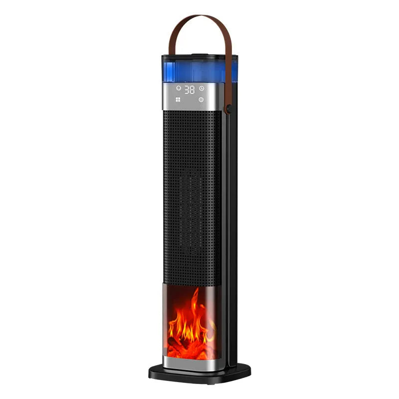 Vertical space heater with humidification function measuring 16x16x52.6cm