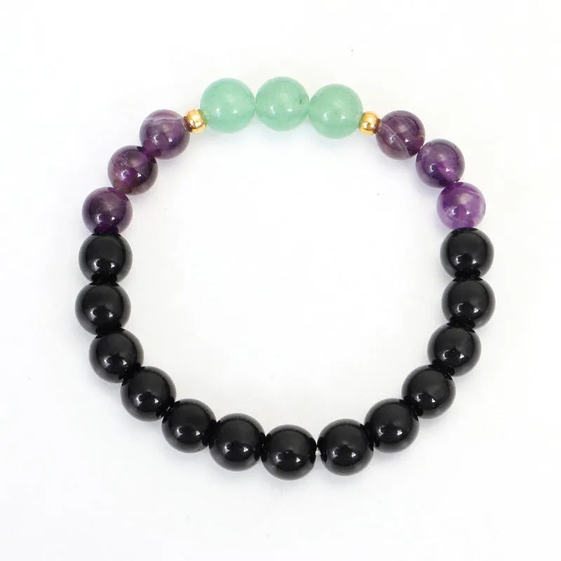 Yoga lotus pendant necklace with matching bracelet, handmade stone beads, geometric design, adjustable length