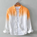 Men's casual loose top coat jacket in dark blue, light blue, or yellow, shown in a slim fit.