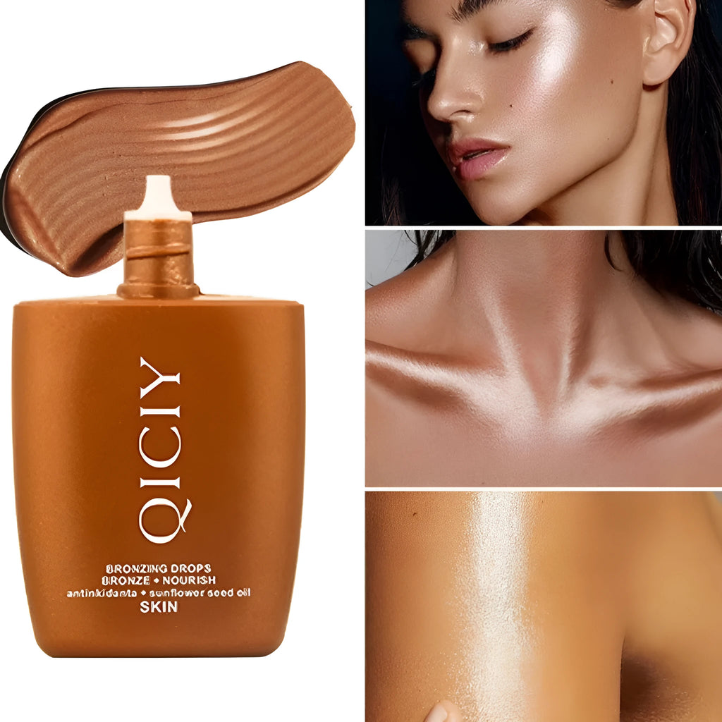 30ml face and body highlight contour liquid bottle with four shade options for natural brightening
