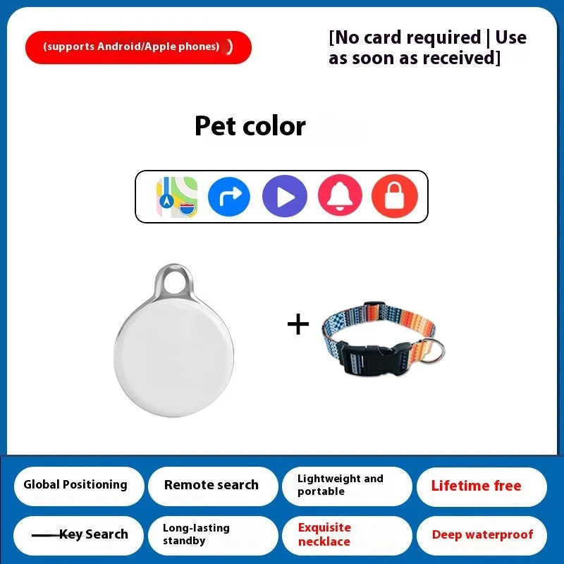 Pet GPS tracking device with collar attachment for cats and dogs