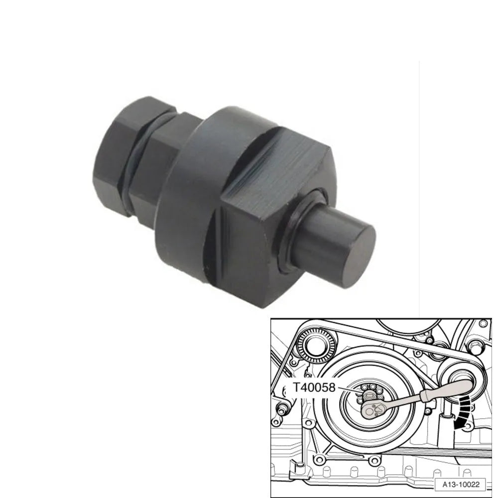 Aodi T40058 steel crankshaft rotating sleeve timing tool with tapered ends for automotive engine service