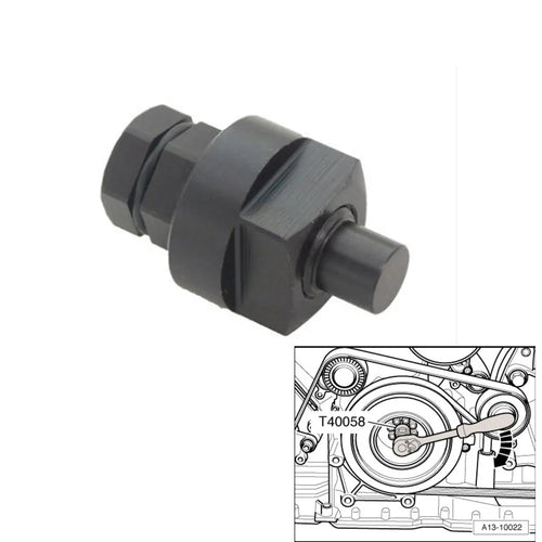 Aodi T40058 steel crankshaft rotating sleeve timing tool with tapered ends for automotive engine service
