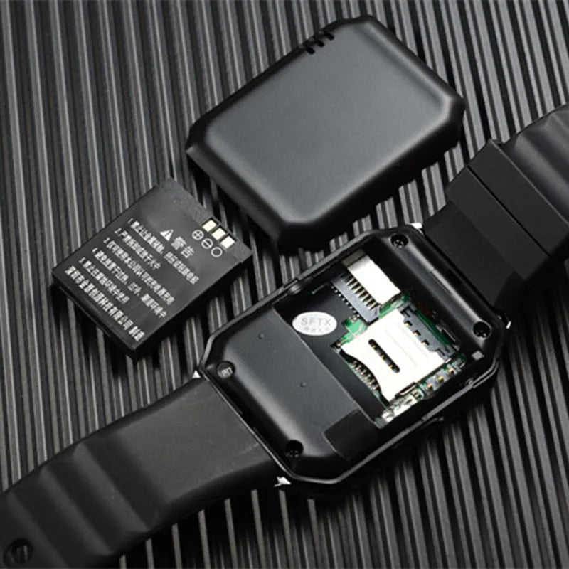 White smart watch with a 1.44-inch screen and wrist strap on a grey background.