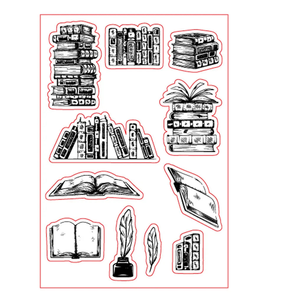 Transparent silicone stamp with seal pattern for handmade greeting cards, measuring 11 by 16 centimetres.