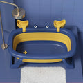 Portable foldable pet tub for washing small animals under 20 pounds in blue or orange colour