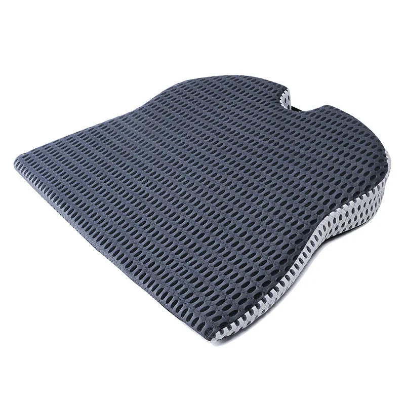 Memory foam seat cushion with adjustable straps in black, grey and creamy white colours