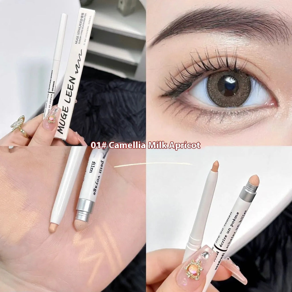 Waterproof 2-in-1 eyeliner and eyeshadow pen in assorted colours on a white background