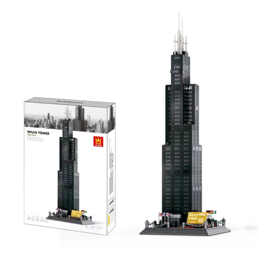 Wange plastic building block set with over 800 pieces for constructing landmark models including Big Ben and the Statue of Liberty.