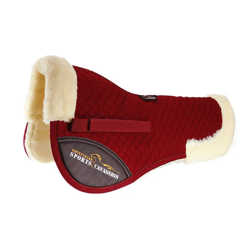 Wool riding saddle pad for waist protection in equestrian sports and cycling