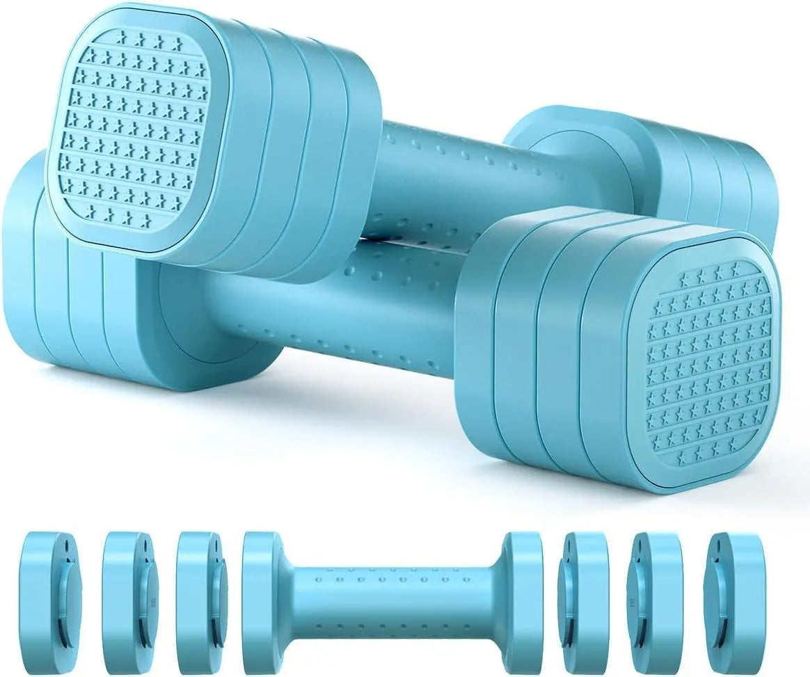 Detachable ABS plastic dumbbell set for women's fitness in choice of four colours