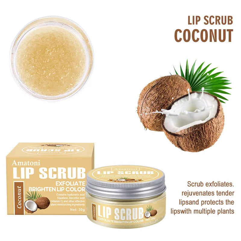 Amatoni fruit flavour lip scrub cream in a 30g container
