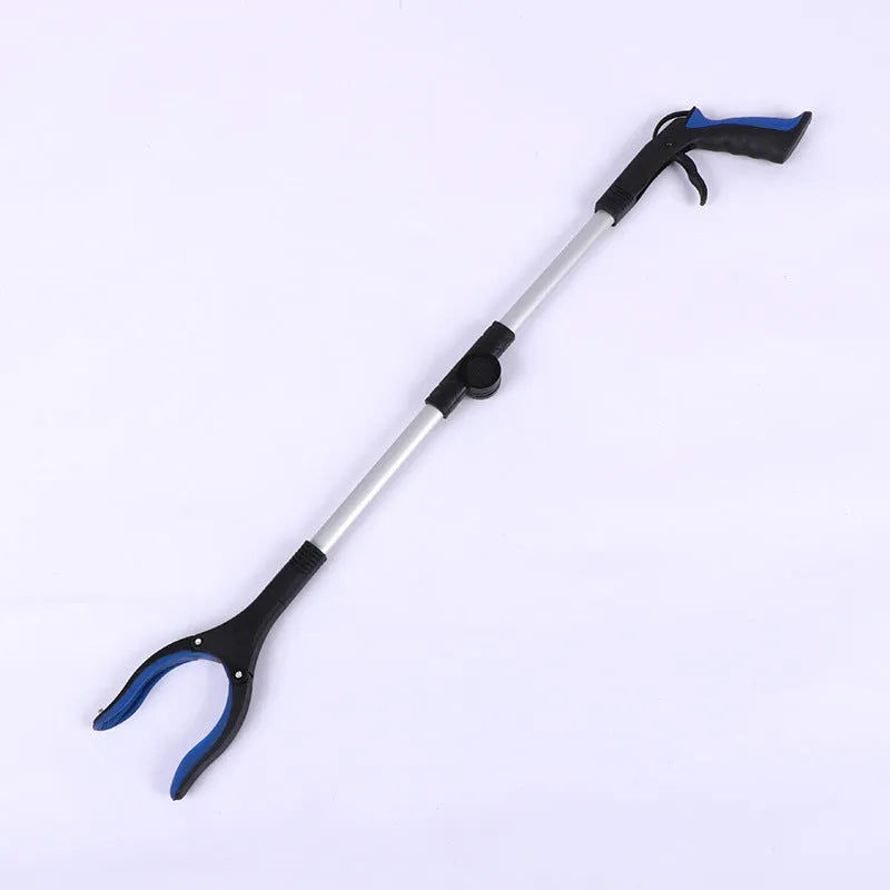 Folding aluminium alloy garbage pickup clamp with magnet sucker showing blue handle option