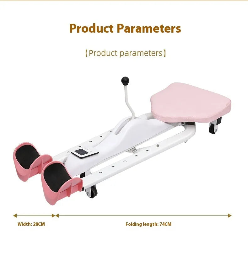 Steel frame leg opener with foam padding, shown in elegant blue colour with optional backrest.