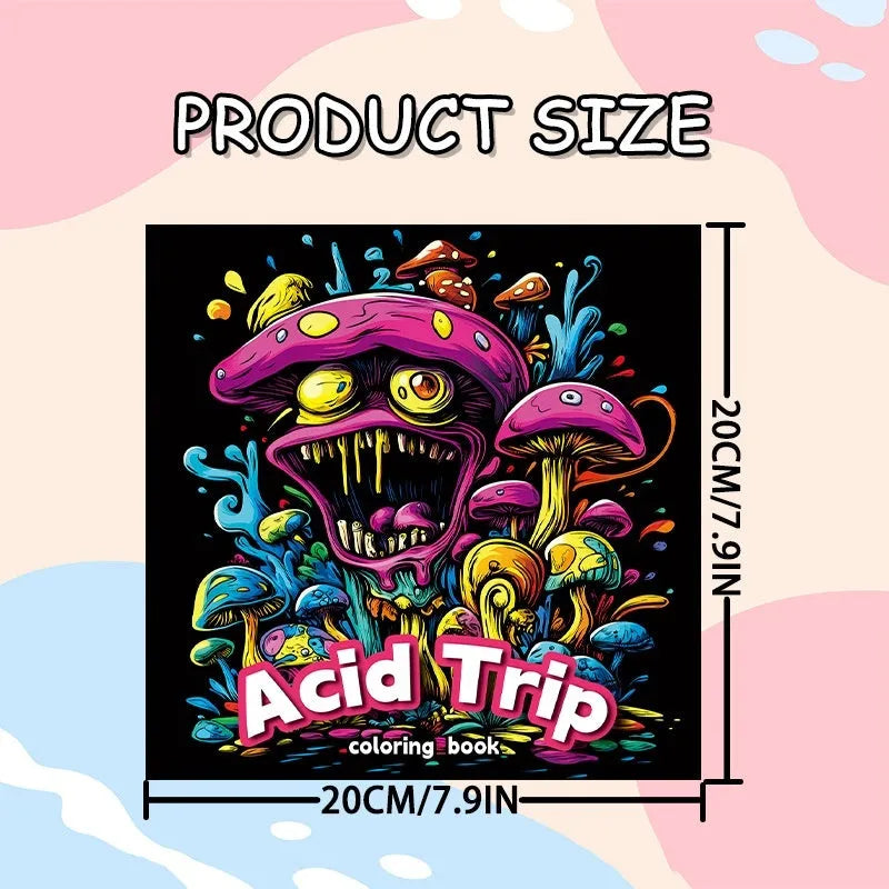 Acid tour coloured painting book with 200mm length for creative drawing projects