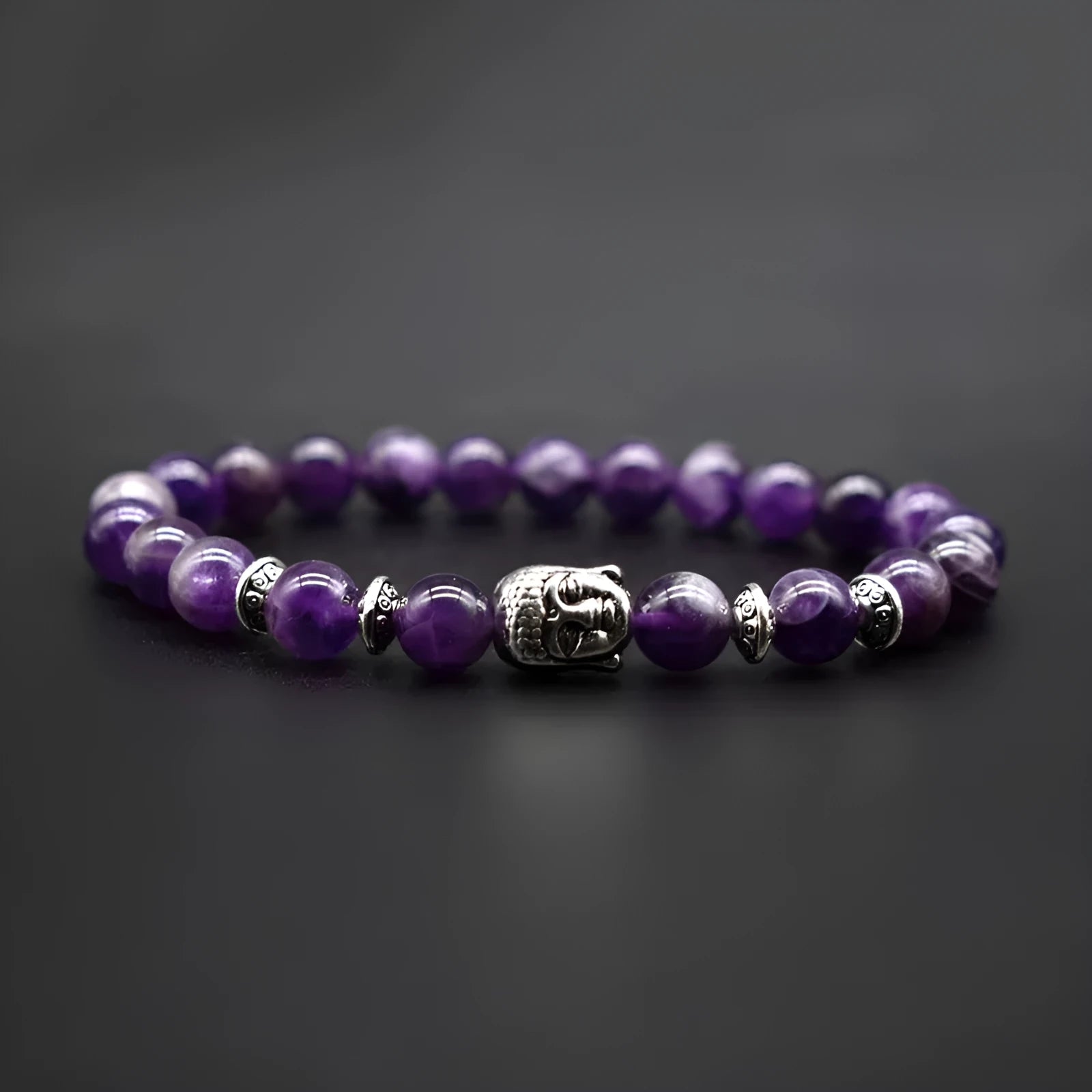 Handmade Tiger Eye bracelet with 19mm Buddha head bead in unisex design