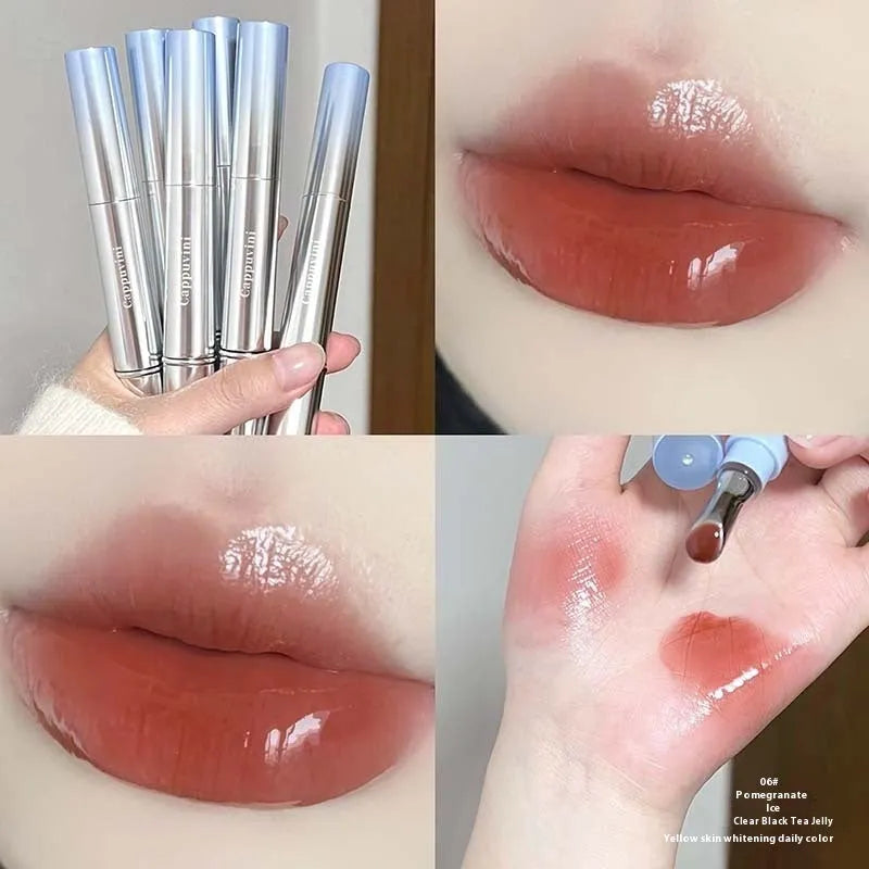 Mirror Water Light lip gloss lipstick in ice colours with a 12.9 cm tall case.