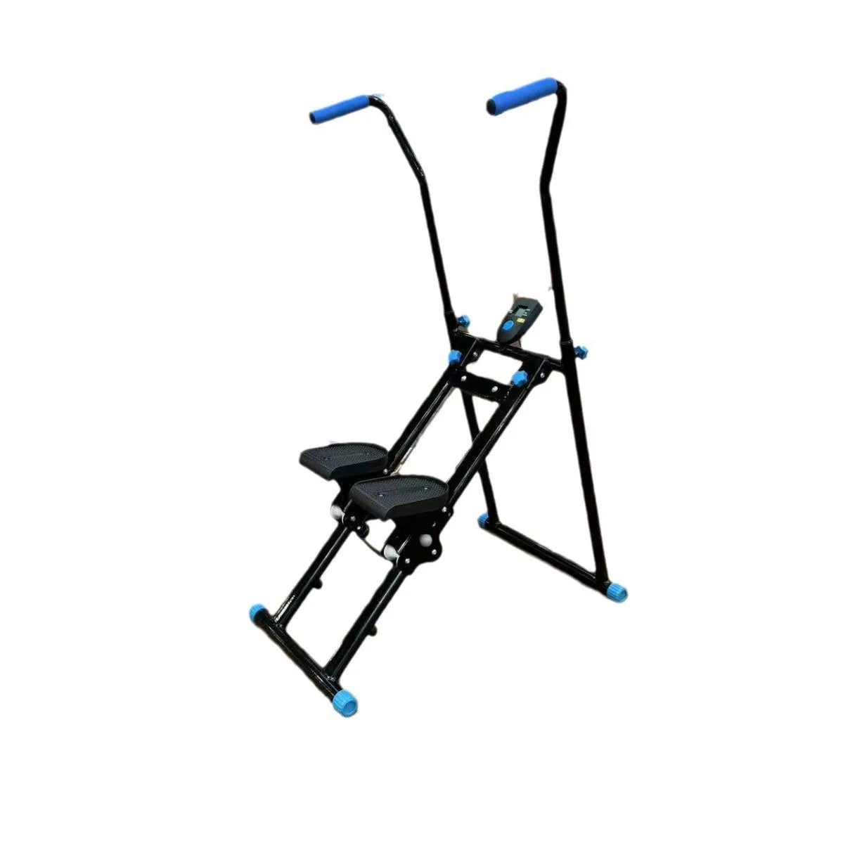 White foldable indoor climbing frame with treadmill function for home fitness exercise