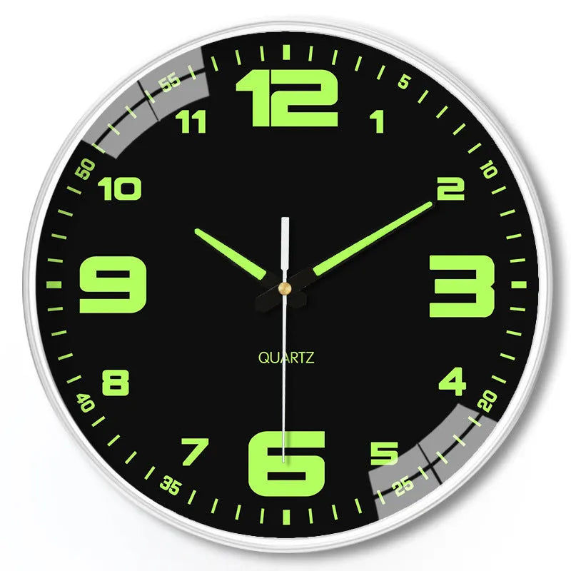 8 inch luminous wall clock with modern plastic shell in 20cm diameter