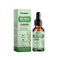 Sea moss liquid drops body treatment bottle measuring 3.3x3.3x12cm with 60ml capacity