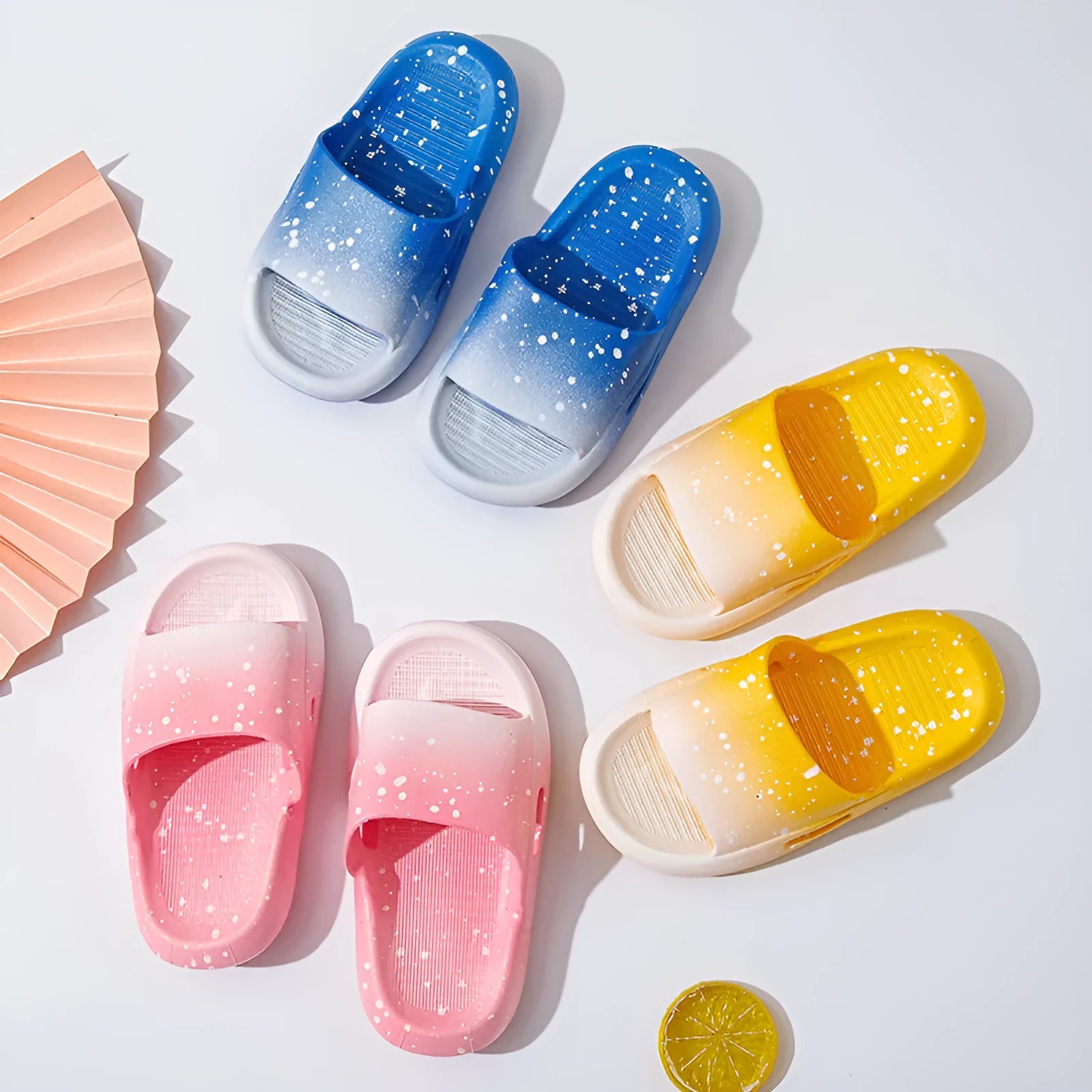 Children's gradient colour PVC sandals with non-slip soles in multiple summer colours
