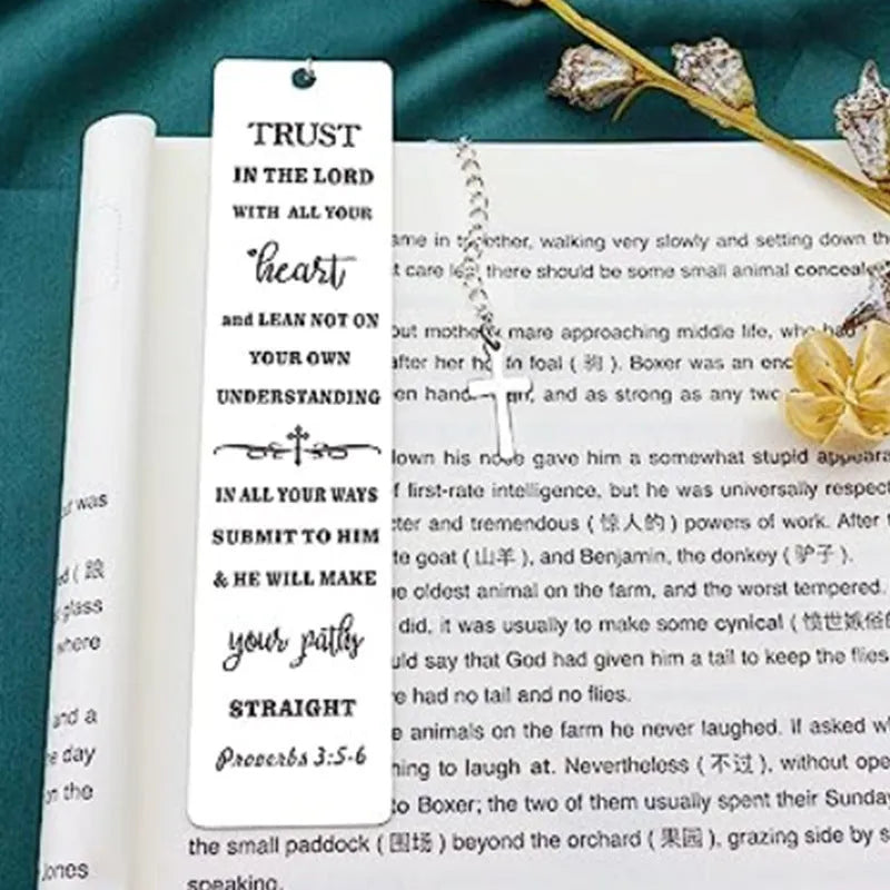 Stainless steel Family Bible verse bookmark in European style and CFS5170 steel colour.