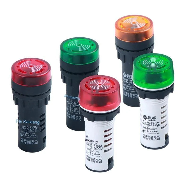 LED flashing sound and light buzzer with 22mm installation for industrial control panels