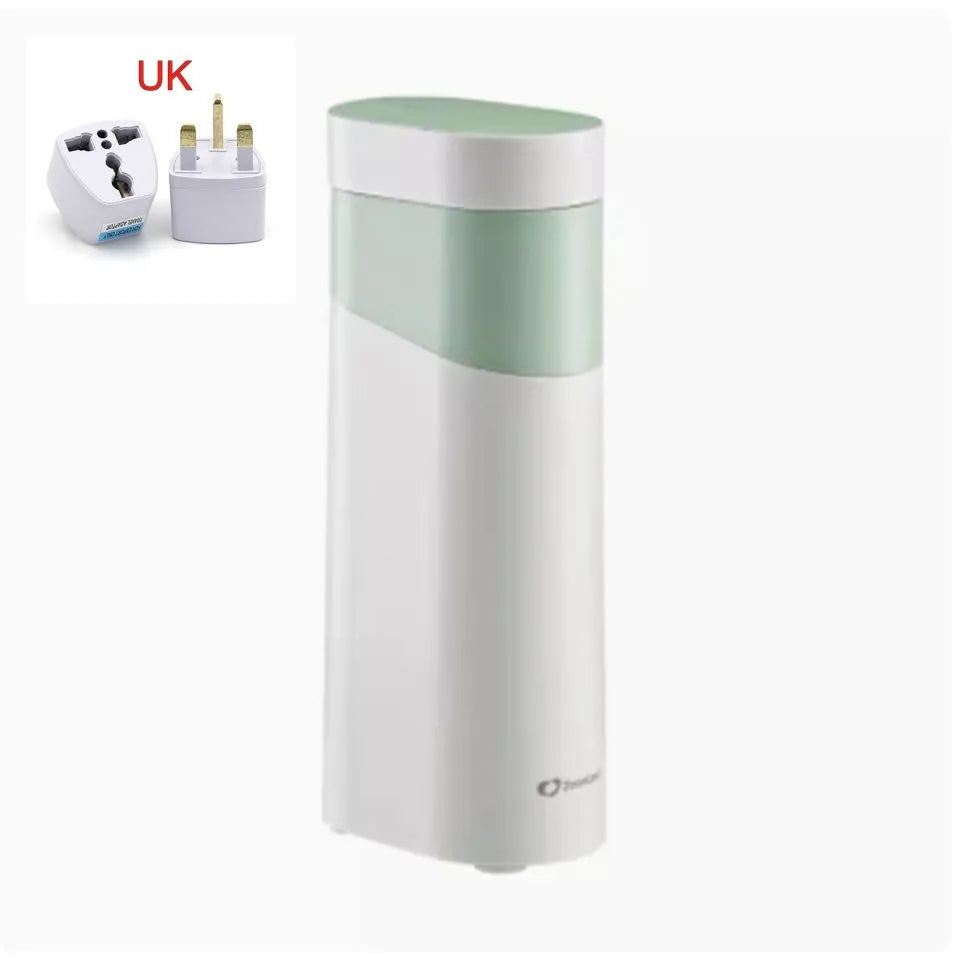 Black and Green compact desktop instant water dispenser with digital display for adjustable temperature control.