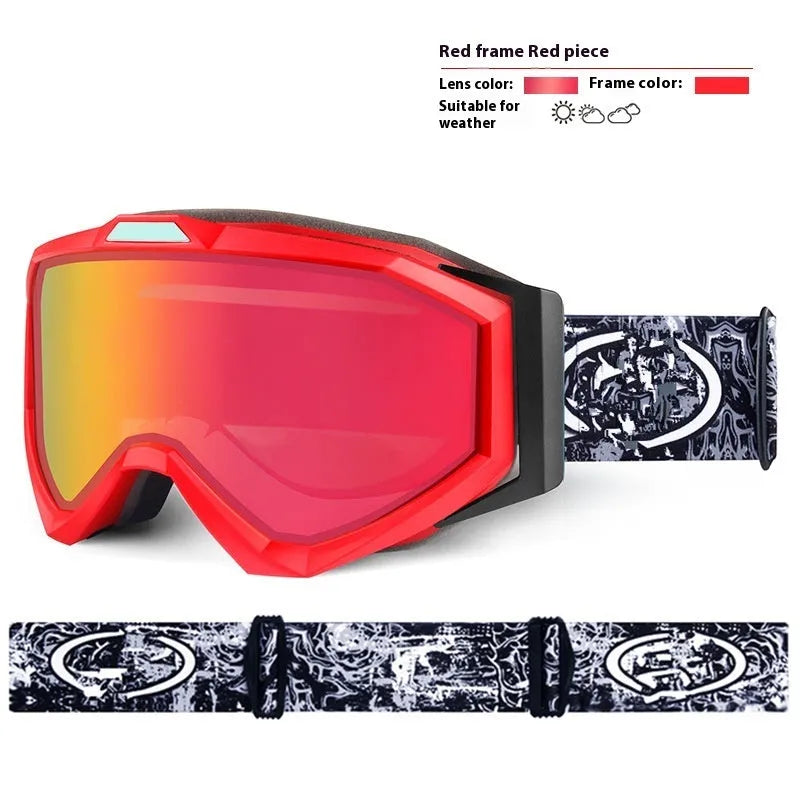 Motorcycle goggles in various colours with double-layer anti-fog lenses and storage cloth bag
