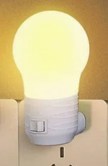 Plug-in bedside baby night feeding lamp in round modern design with white plastic shell