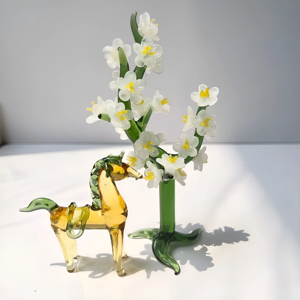 Glazed horse office decoration in coloured glaze, available in brown or white.