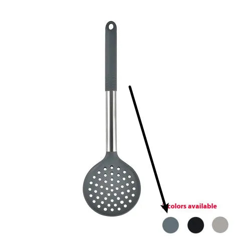 Silicone kitchenware 12 piece set with utensils and rotating storage bucket in black, grey, or khaki
