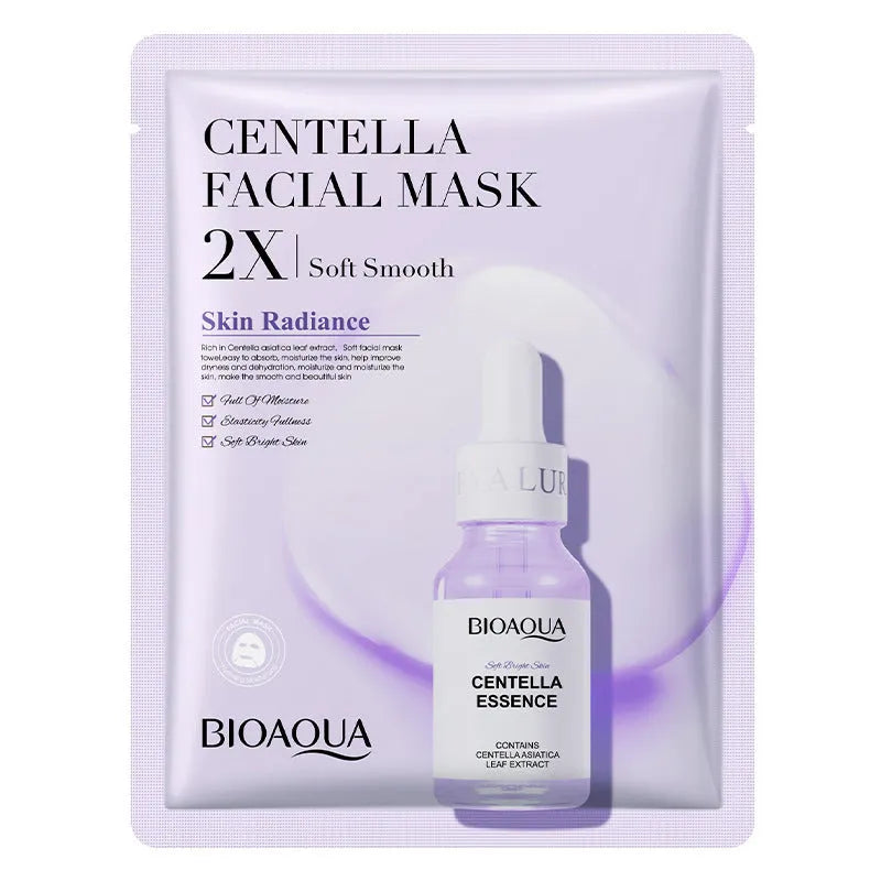 Single white collagen and hyaluronic acid facial sheet mask, 30g gel treatment.