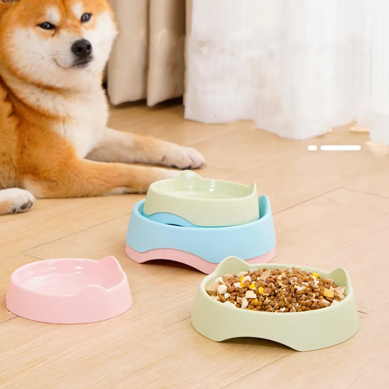 Blue ceramic dog slow feeder puzzle bowl with maze cups for large breed dogs.